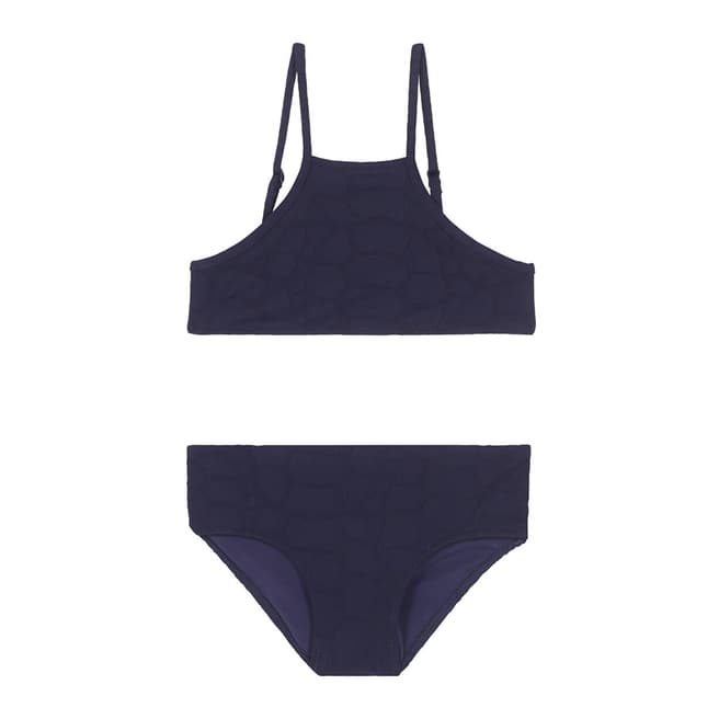 Vilebrequin Girl's Midnight Blue Jacquard Turtle Bikini Set