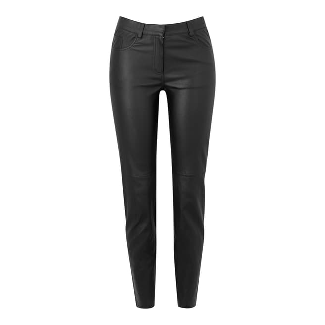 Amanda Wakeley Black Delta Leather Trousers