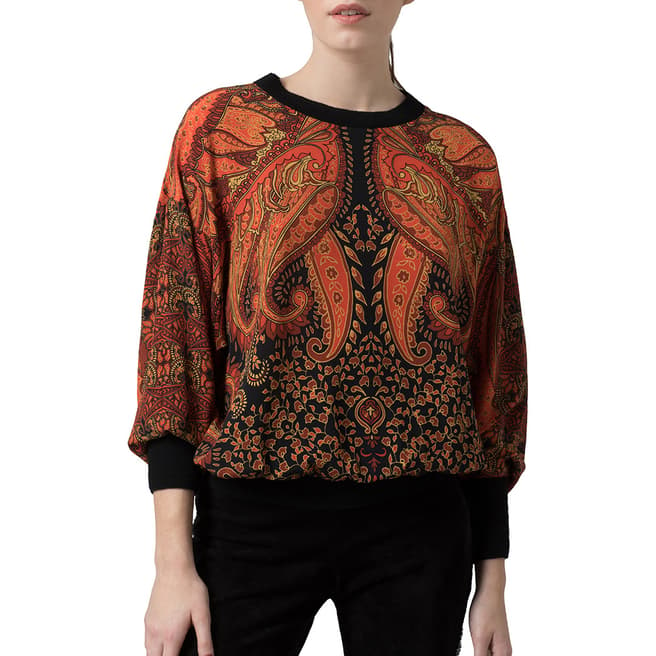 Amanda Wakeley Black Printed Silk Sweatshirt