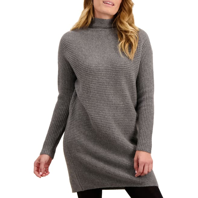 Loop Cashmere Charcoal Ribbed Cashmere Slouchy Dress