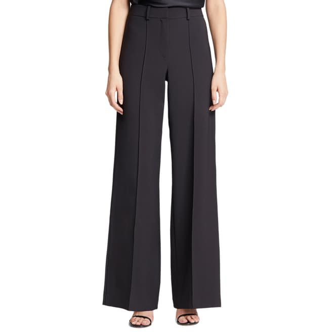 Halston Heritage Black Crepe Suiting Stretch Trousers