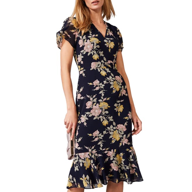 Phase Eight Navy Melissa Floral Dress
