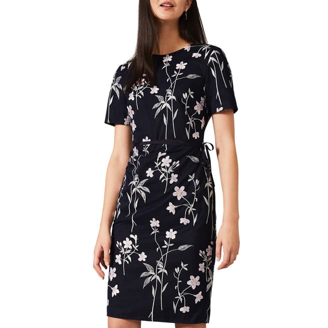 Phase Eight Navy Kirsty Petals Dress