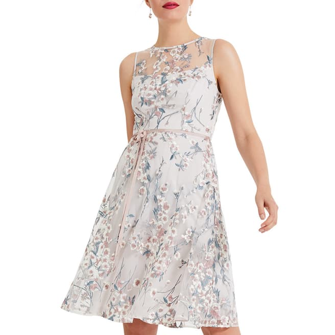 Phase Eight Cream Maddy Embroidered Dress