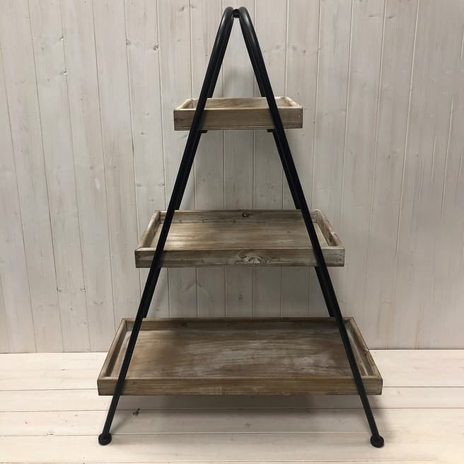 The Satchville Gift Company Wood And Metal Stand 3 Shelves