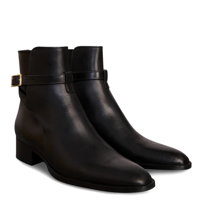 Jigsaw Black Sloan Leather Ankle Boots