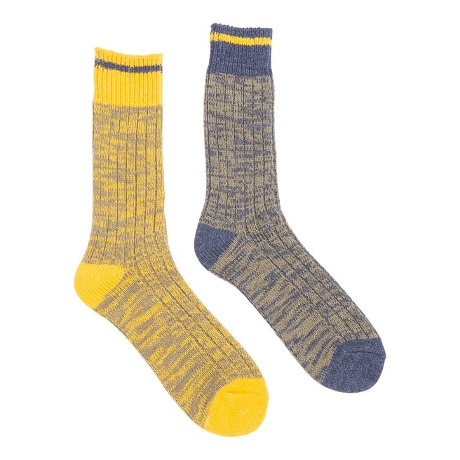 Glenmuir Yellow/Purple 2 Pack Fashion Boot Sock