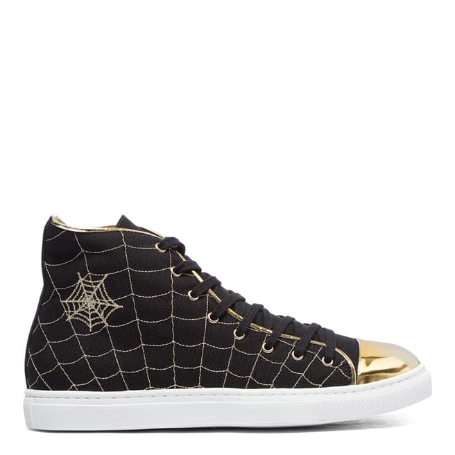 Charlotte Olympia Black Canvas High Top Trainers