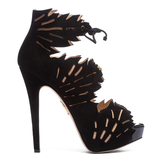 Charlotte Olympia Black Suede Eve Leaf Bootie