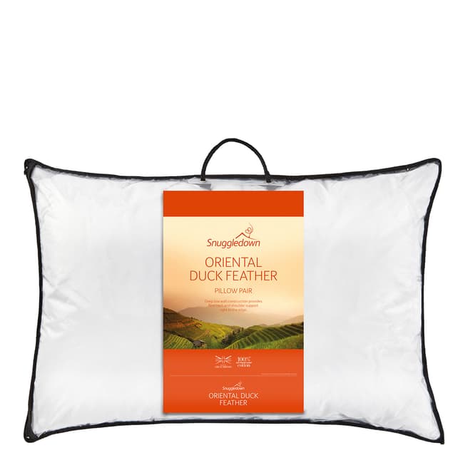 Snuggledown Oriental Duck Feather Pair of Pillows