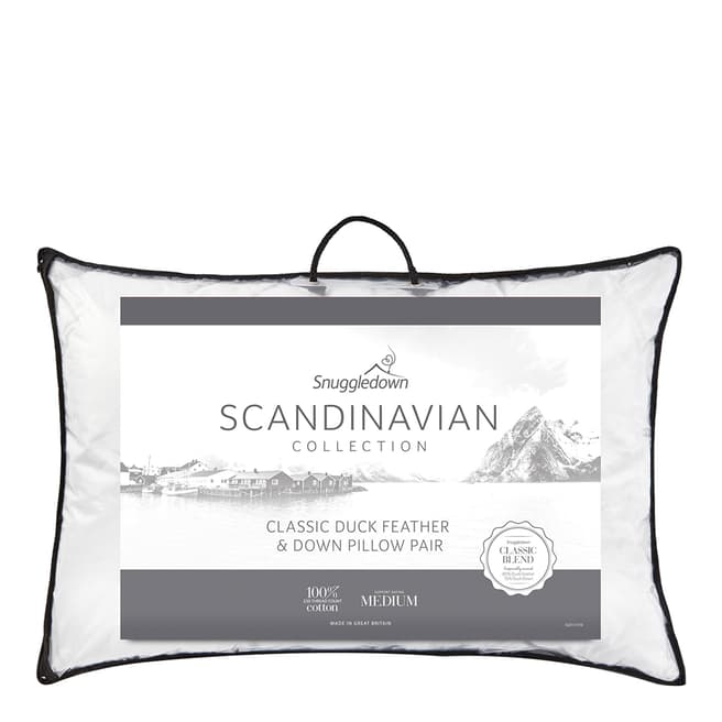 Snuggledown Scandinavian Duck Feather & Down Pair of Pillows
