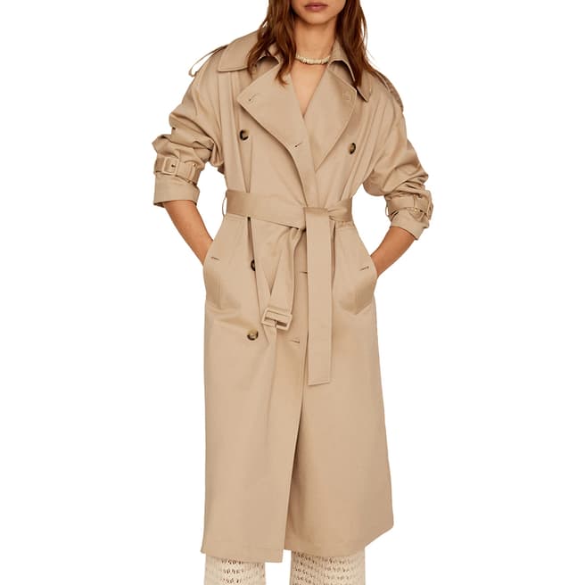 Mango Beige Double Breasted Trench