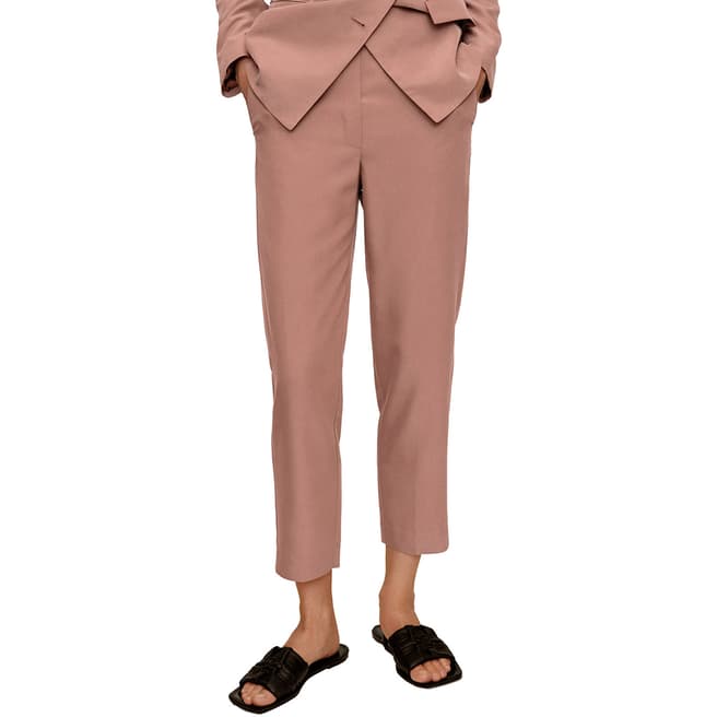 Mango Pink Cropped Modal Trousers