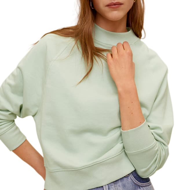 Mango Green Cotton Sweatshirt
