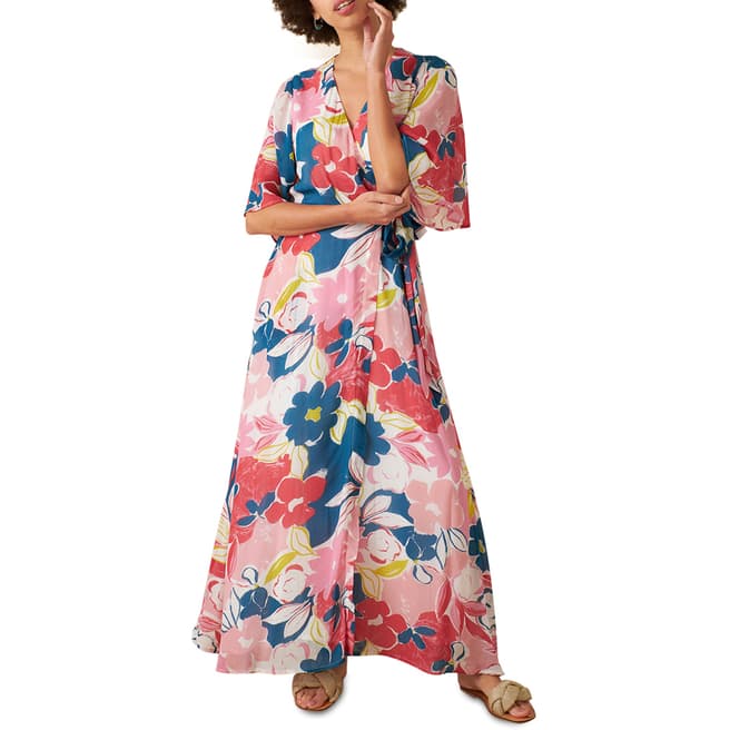 Emily and Fin Pink Asilah Floral Chloe Wrap Dress