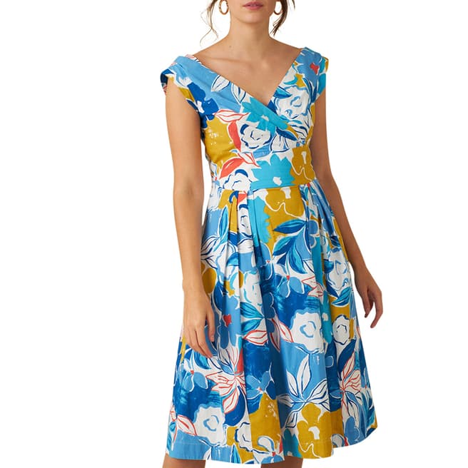 Emily and Fin Blue Asilah Floral Florence Dress