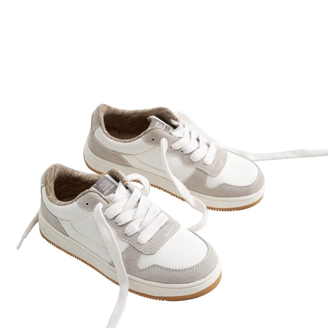 Mango Boy's White Leather Mixed Sneakers