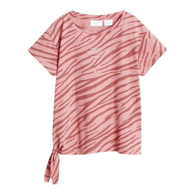 Mango Girl's Pink Knot Printed T-Shirt
