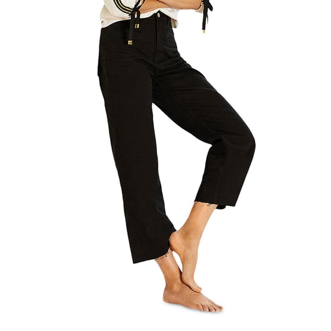 Mint Velvet Monroe Black Wide Crop Jeans