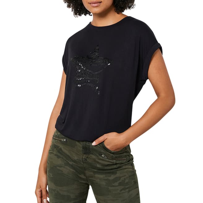 Mint Velvet Black Animal Star T-Shirt