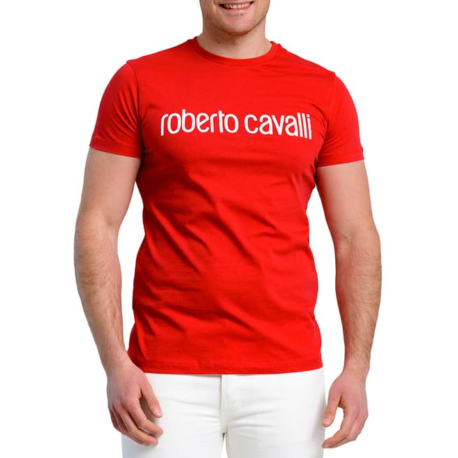 Roberto Cavalli Red Classic Logo T-Shirt