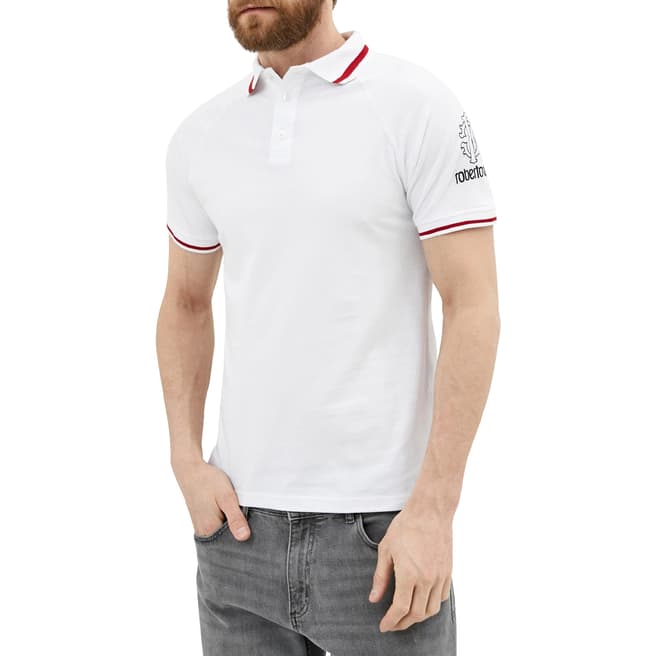 Roberto Cavalli White Arm Logo Polo Shirt