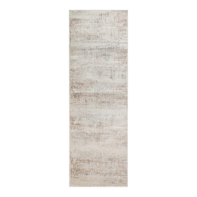 Limited Edition Ivory Taupe Grey Luzon Rug 240x80cm
