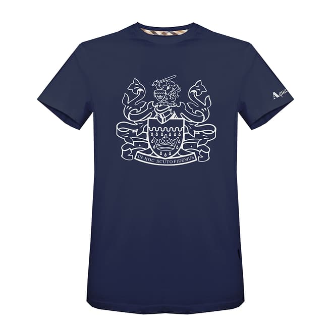 Aquascutum Navy Crest Logo T-Shirt