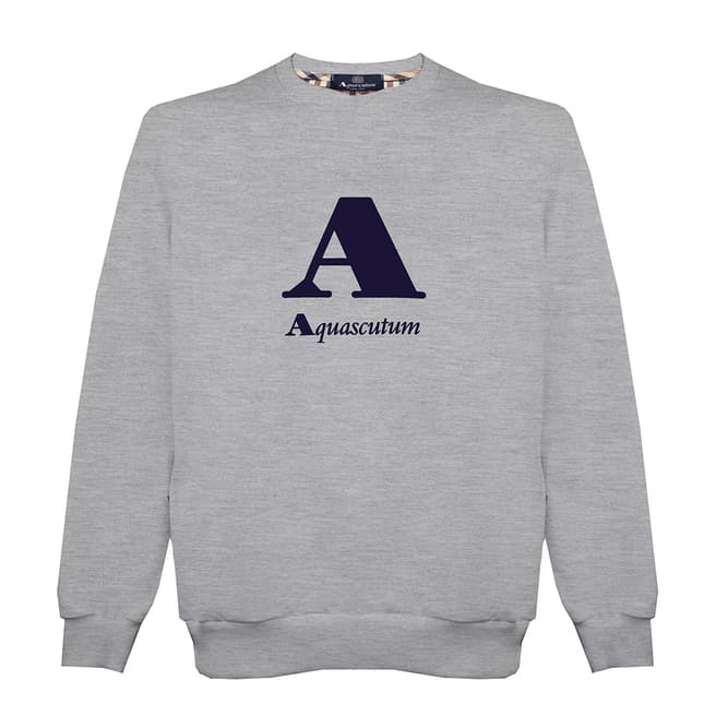 Aquascutum Grey A Crew Sweatshirt