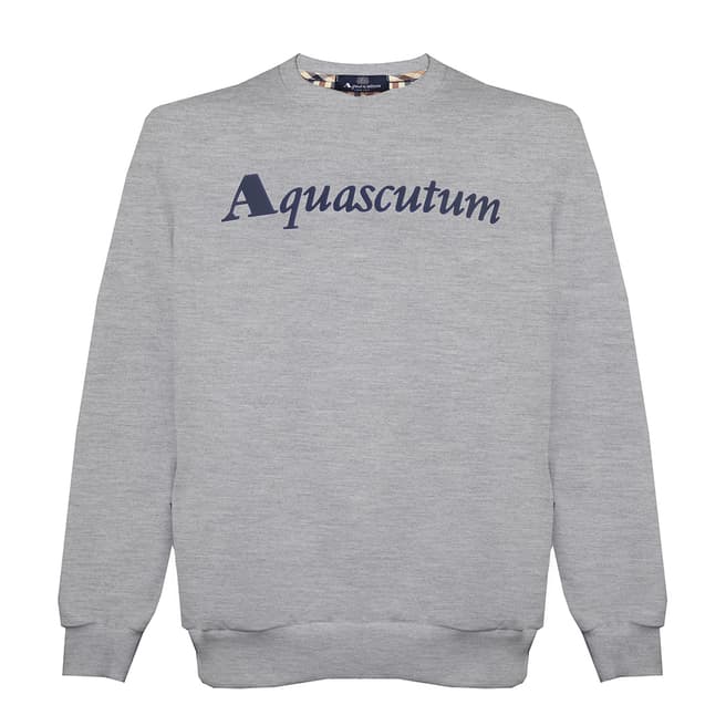 Aquascutum Grey Script Logo Sweatshirt