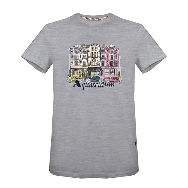 Aquascutum Grey House Print Shirt