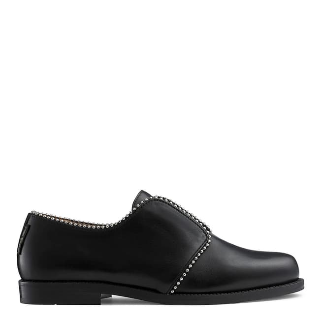 Russell & Bromley Black Leather Geometry Slip On Shoes