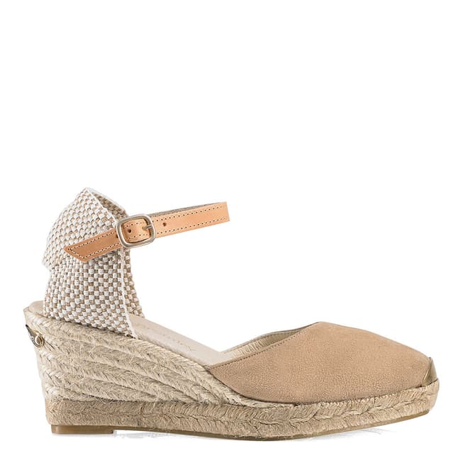 Russell & Bromley Beige Suede Coco-Nut Ankle Strap Espadrille