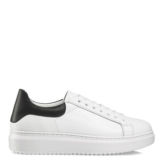Russell & Bromley White Prize M Lace Up Flatform Sneaker 