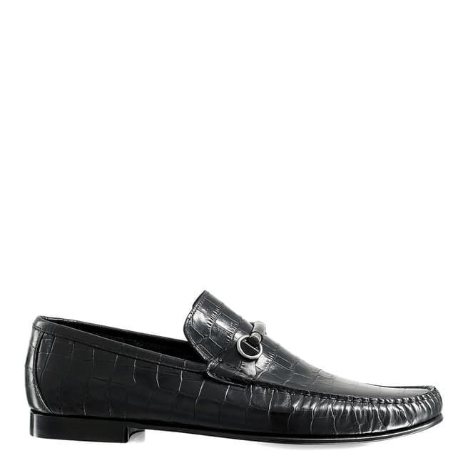 Russell & Bromley Black Misty Snaffle Trimmed Loafer