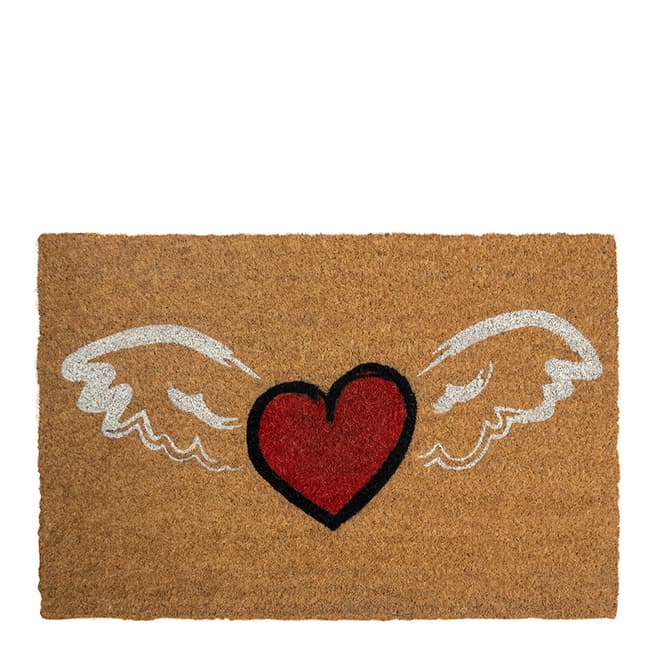 Entryways Winged Heart Coir Doormat