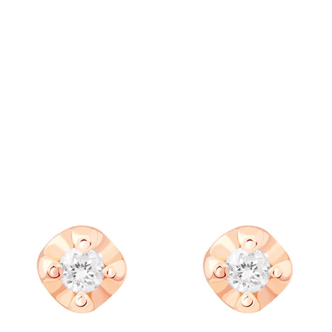 Astrid & Miyu Rose Gold Basic Diamond Stud Earring 2.0