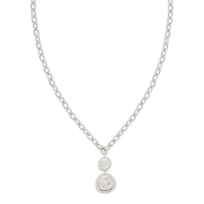Astrid & Miyu Silver Coin Pendant Chunky Necklace