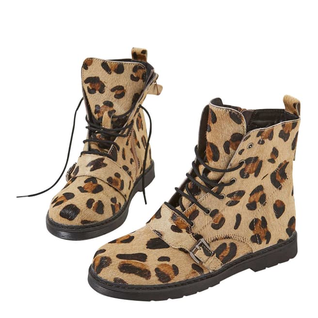 Mint Velvet Leopard Print Leather Boots