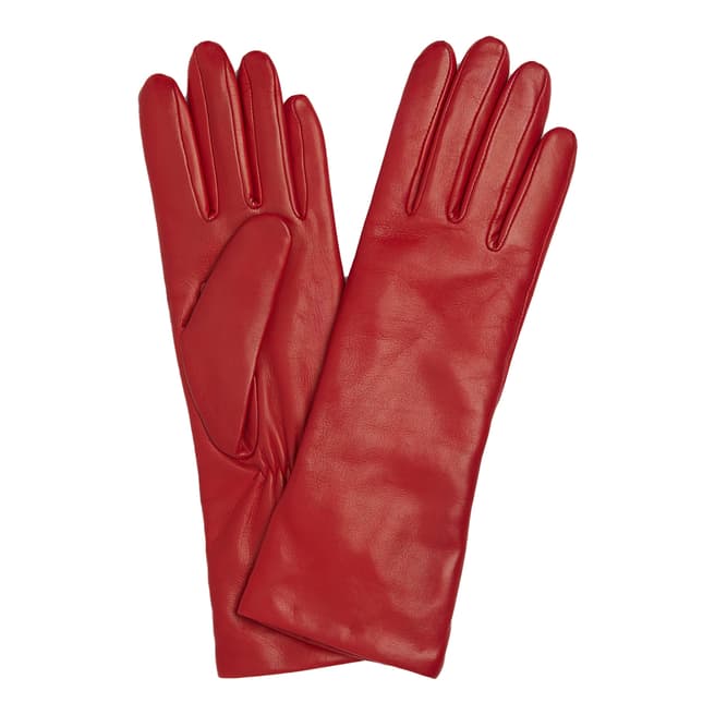 L K Bennett Red Ysabeau Leather Gloves