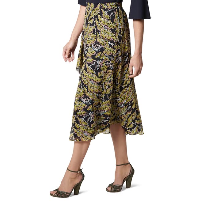 L K Bennett Multi Kimi Silk Midi Skirt
