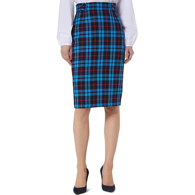L K Bennett Blue Fitted Miroe Skirt