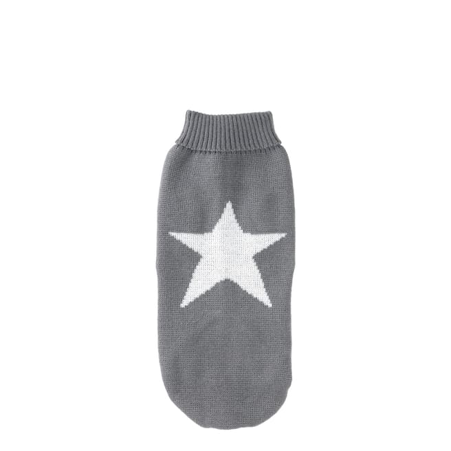 House Of Paws Grey Star Jumper for Dogs Small
