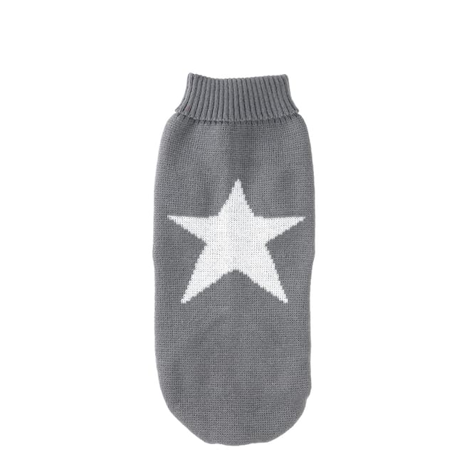 House Of Paws Grey Star Jumper for Dogs Medium