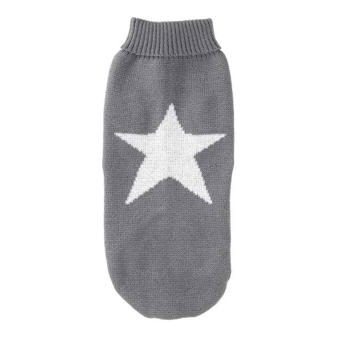 House Of Paws Grey Star Jumper for Dogs Large