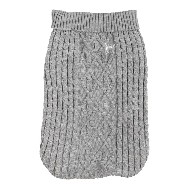 House Of Paws Cable Knit Jumper in Grey Extra Large