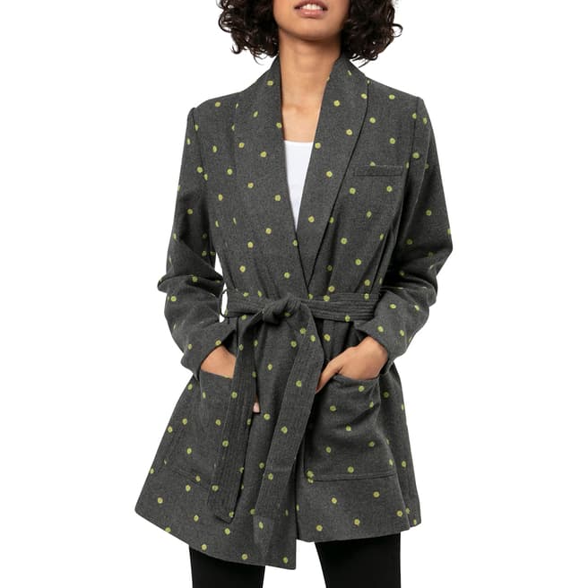 Religion Charcoal Spotted Belted Jacket 