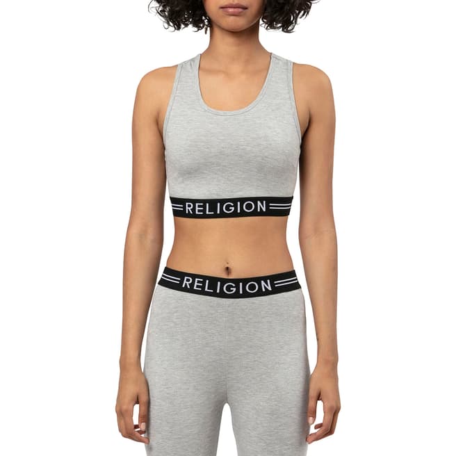 Religion Grey Fitted Sports Top