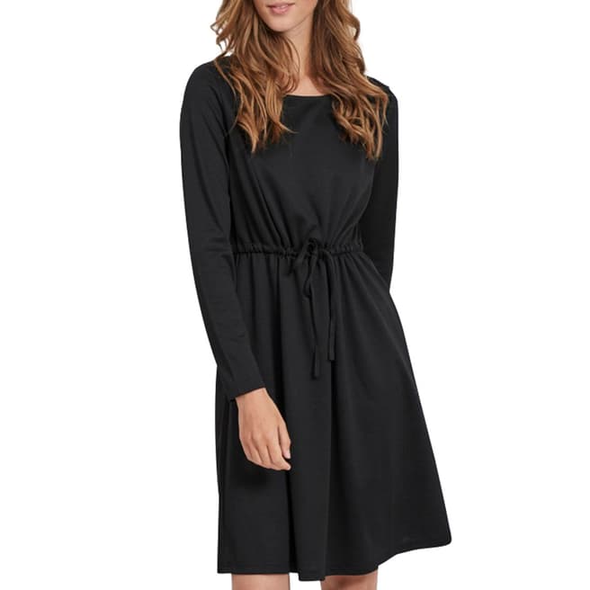 VILA Black Tie Waist Knee-Length Dress