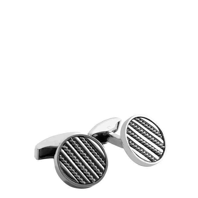 Tateossian Silver Royal Cable Round Cufflinks